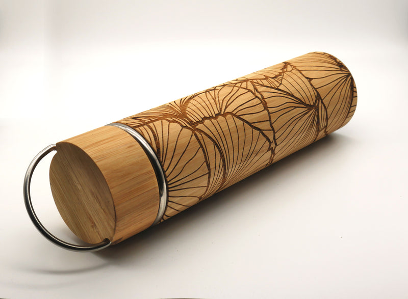 Gourde / thermos en bambou 500ml , motif Gingko Biloba - AztekaFR